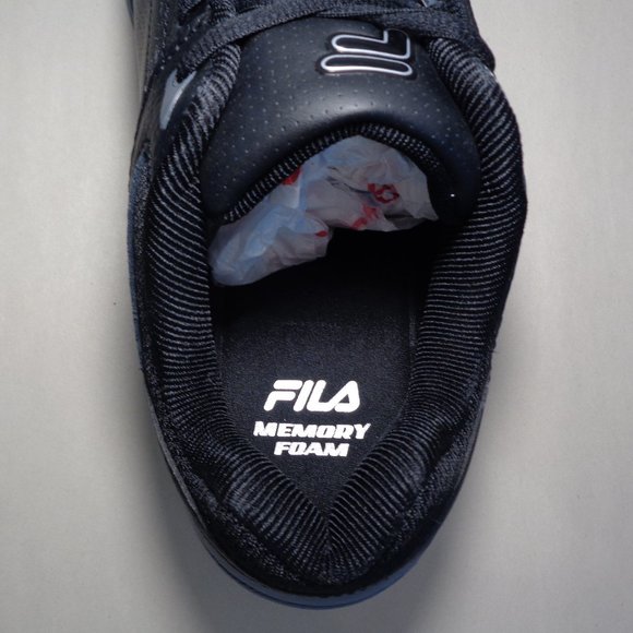 Fila Size 11.5 M MEMORY DECIMUS 7 Black Leather Sneakers New Men's Shoes - Picture 15 of 16